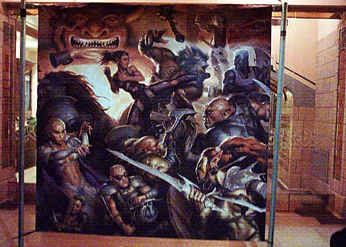 Dungeons & Dragons mural at the 30th Anniversary Party at GenCon 2004