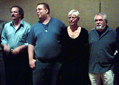 DragonLance co-author Margaret Weis, center, and artist Larry Elmore, right, at GenCon 2004
