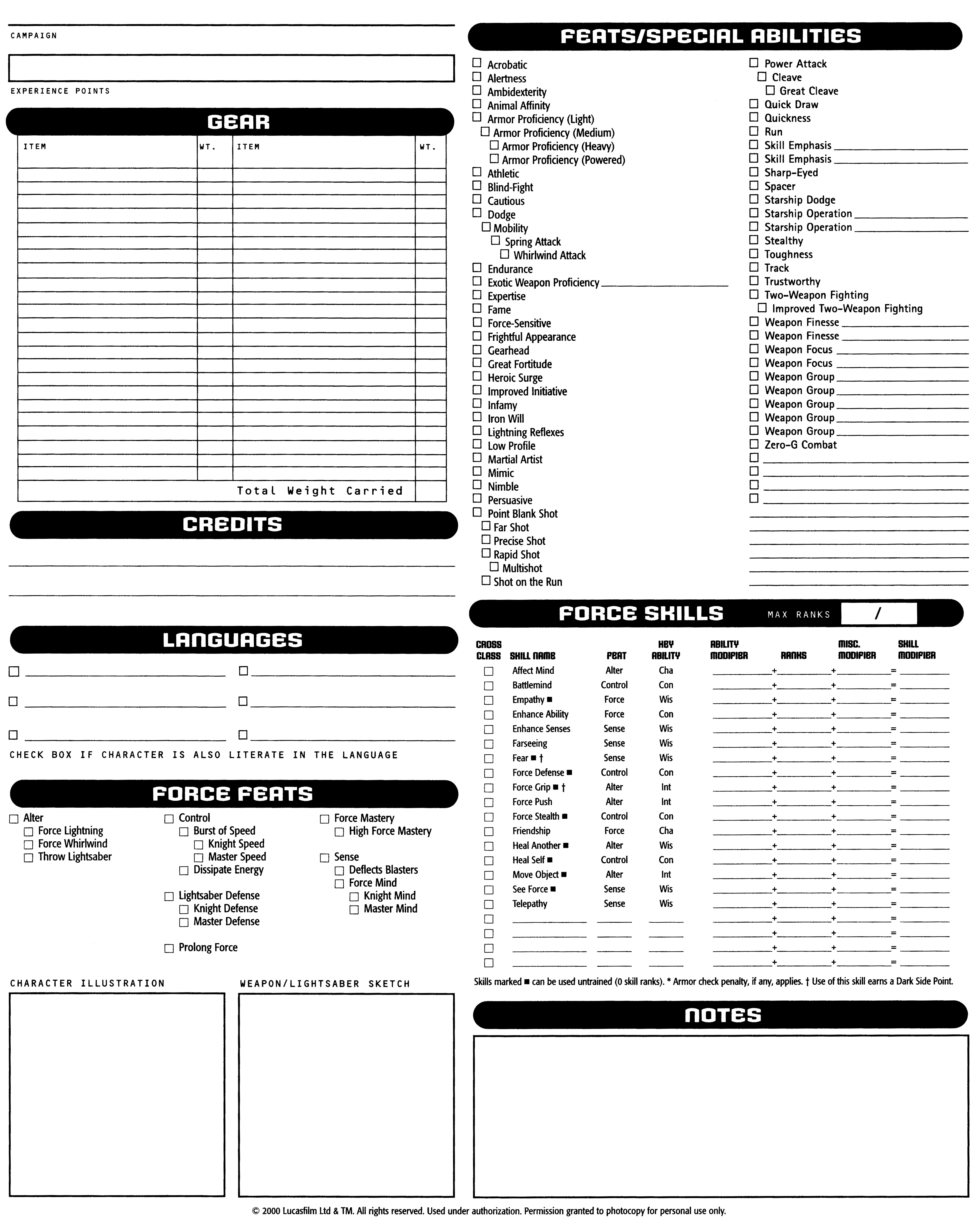 star wars saga edition character sheet tam
